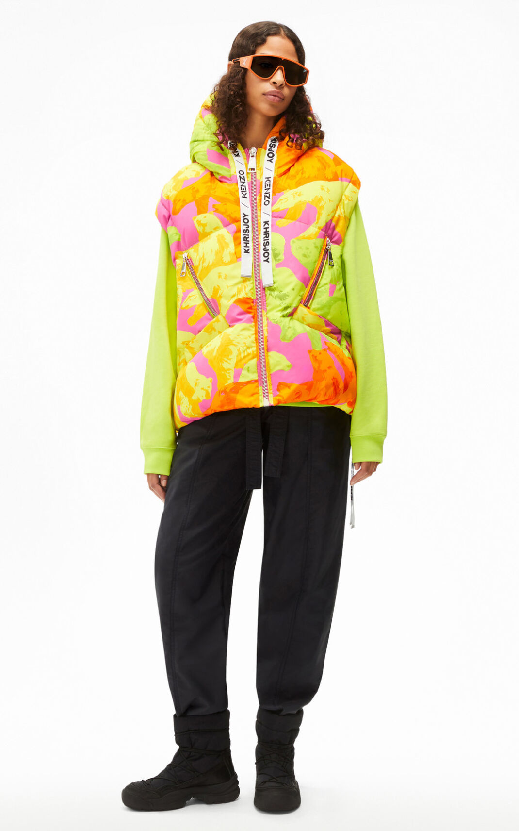 Kenzo Neon Polar Bear Ženska Jakne Svetlo Zelena SI-1151805